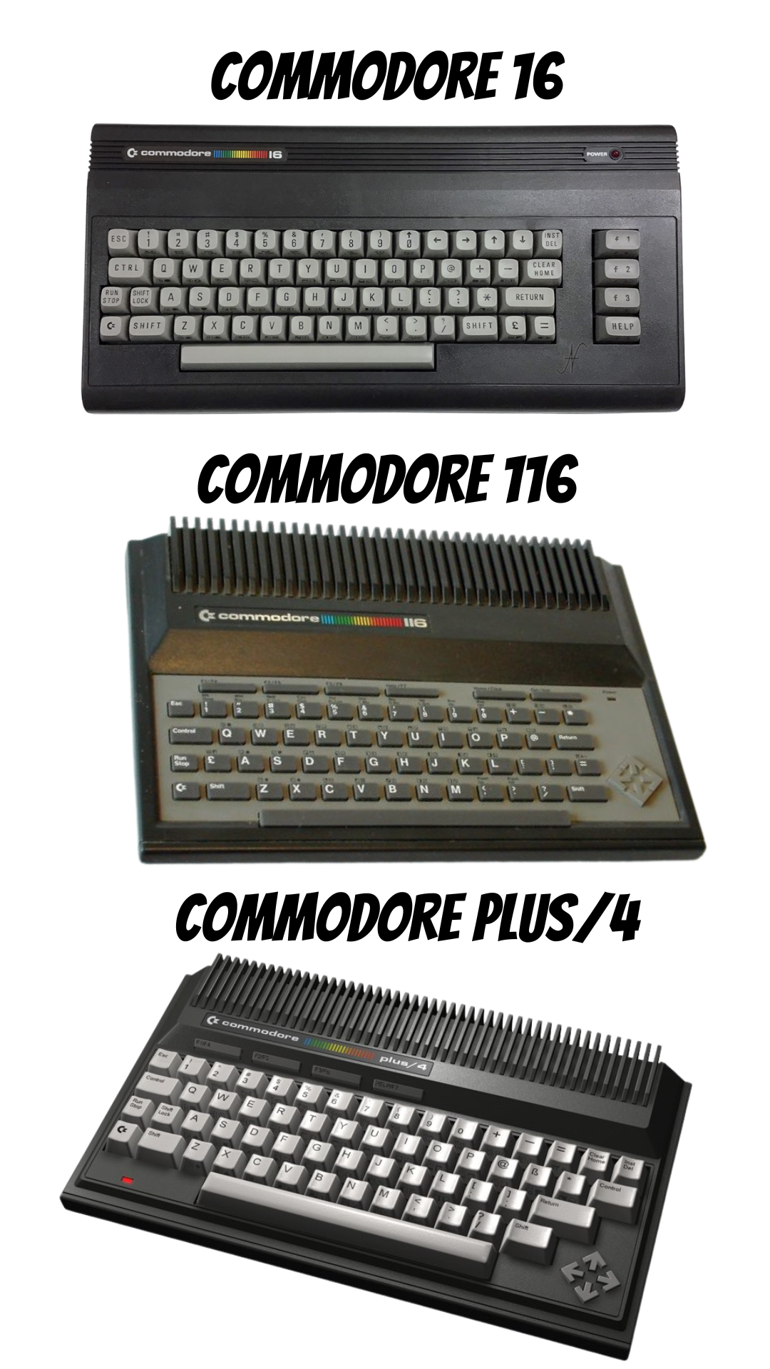 Commodore 116 family comparison